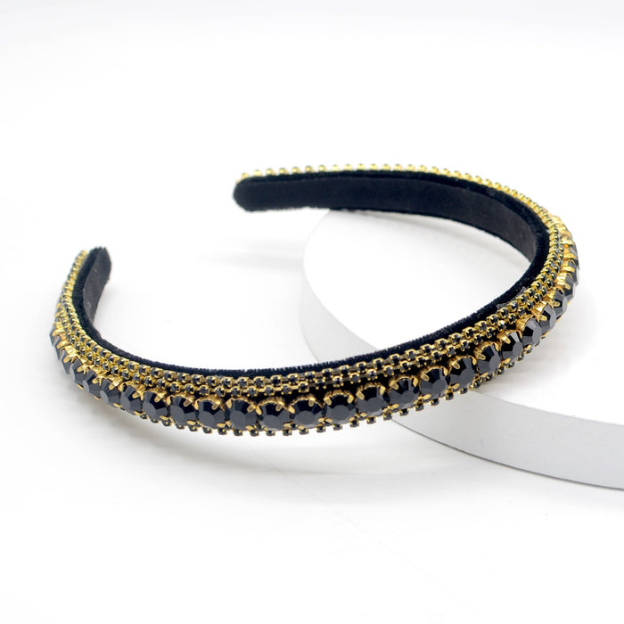 Wholesale rhinestone flannel headband JDC-HD-Yul055 Headband 雨灵 Wholesale Jewelry JoyasDeChina Joyas De China