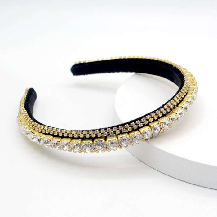 Wholesale rhinestone flannel headband JDC-HD-Yul055 Headband 雨灵 white Wholesale Jewelry JoyasDeChina Joyas De China