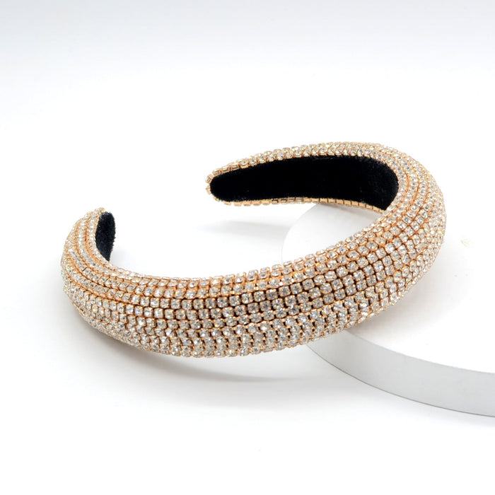 Wholesale rhinestone flannel headband JDC-HD-Yul057 Headband 雨灵 gold Wholesale Jewelry JoyasDeChina Joyas De China