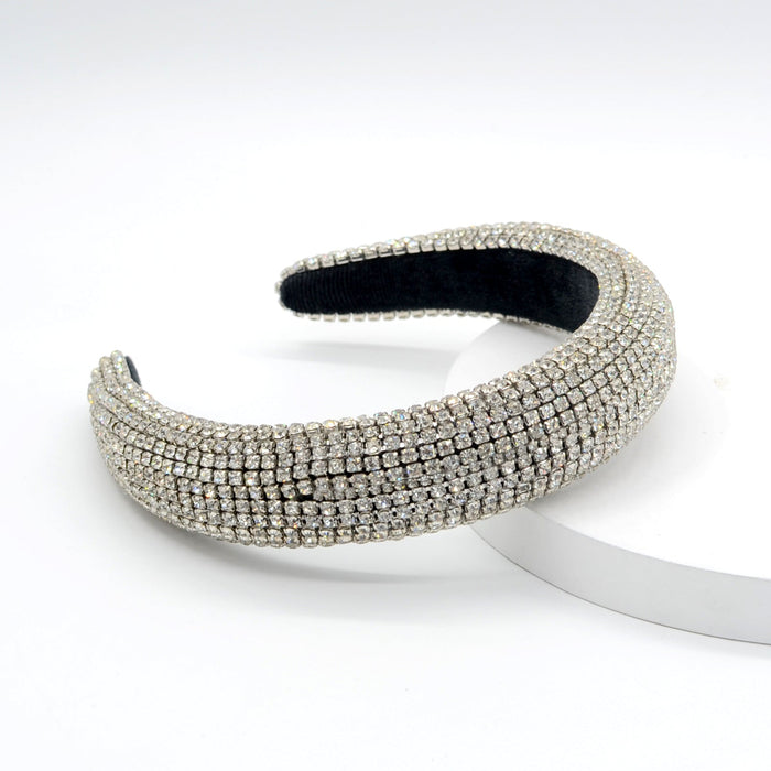 Wholesale rhinestone flannel headband JDC-HD-Yul057 Headband 雨灵 silver Wholesale Jewelry JoyasDeChina Joyas De China