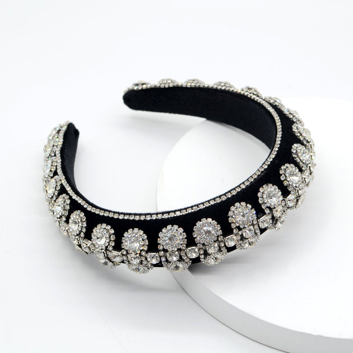 Wholesale rhinestone flannel headband JDC-HD-Yul072 Headband 雨灵 silver Wholesale Jewelry JoyasDeChina Joyas De China
