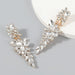 Wholesale rhinestone flower long alloy earrings JDC-ES-JL074 Earrings JoyasDeChina white Wholesale Jewelry JoyasDeChina Joyas De China