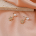 Wholesale Rhinestone flower pearl alloy earrings JDC-ES-D717 Earrings JoyasDeChina Wholesale Jewelry JoyasDeChina Joyas De China