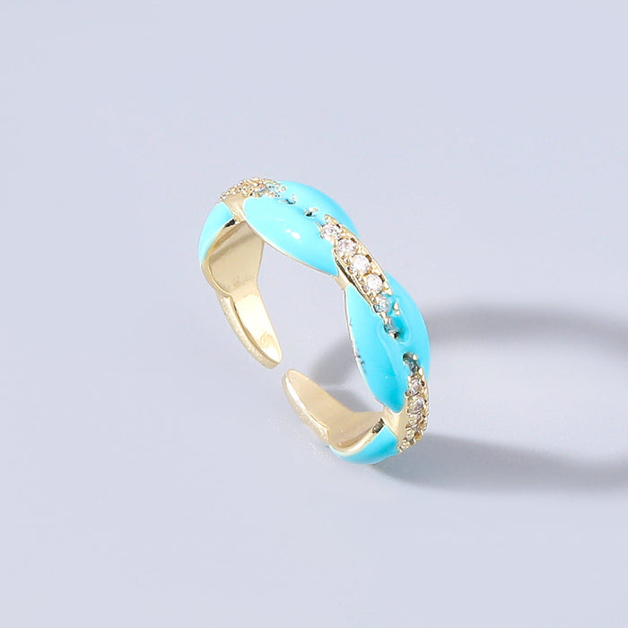 Wholesale Rhinestone geometric ring JDC-RS-JL120 Rings JoyasDeChina Blue Wholesale Jewelry JoyasDeChina Joyas De China