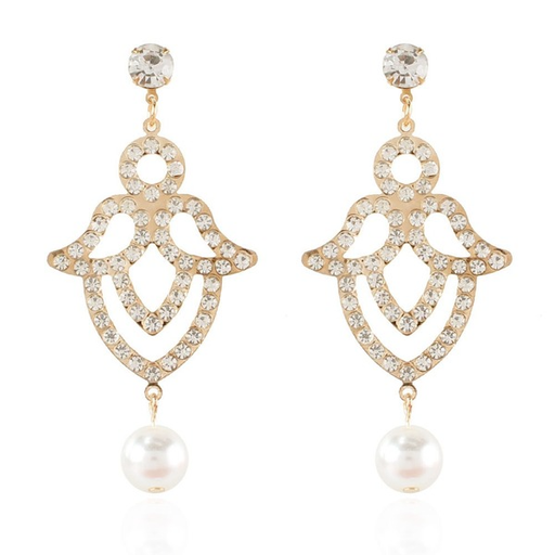 Wholesale Rhinestone imitation pearl metal earrings JDC-ES-TC183 Earrings JoyasDeChina Wholesale Jewelry JoyasDeChina Joyas De China