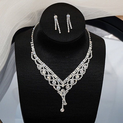 Wholesale Rhinestone Imitation Pearl Necklace Earring Set JDC-NE-JX006 Necklaces 锦希 Wholesale Jewelry JoyasDeChina Joyas De China