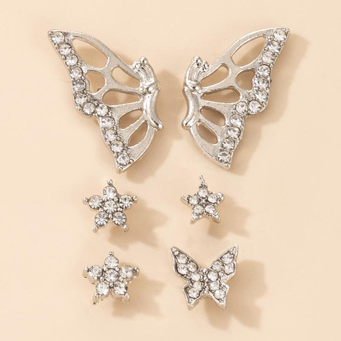 Wholesale Rhinestone inlaid aesthetic temperament butterfly Personalized Silver Earrings JDC-ES-C391 Earrings JoyasDeChina 17517 Wholesale Jewelry JoyasDeChina Joyas De China