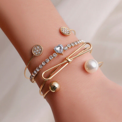 Wholesale Rhinestone Love Bow Alloy Bracelet JDC-BT-A031 Bracelet 妙雅 Wholesale Jewelry JoyasDeChina Joyas De China