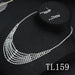 Wholesale Rhinestone Necklace and Earring Set JDC-NE-JX013 Necklaces 锦希 TL159 Electroplated silver Wholesale Jewelry JoyasDeChina Joyas De China