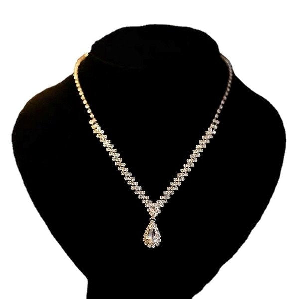 Wholesale rhinestone necklace earrings set JDC-NE-JX003 Necklaces 锦希 Wholesale Jewelry JoyasDeChina Joyas De China