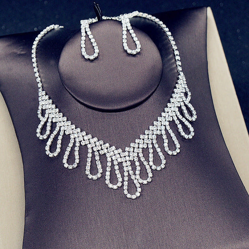 Wholesale Rhinestone Necklace Earrings Set JDC-NE-JX052 Necklaces 锦希 Wholesale Jewelry JoyasDeChina Joyas De China