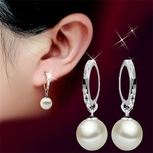 Wholesale Rhinestone Pearl Earrings Sterling Silver Jewelry JDC-ES-JianM019 Earrings 简漫 Wholesale Jewelry JoyasDeChina Joyas De China