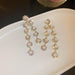 Wholesale Rhinestone pearl long alloy earrings JDC-ES-BY009 Earrings JoyasDeChina golden Wholesale Jewelry JoyasDeChina Joyas De China