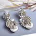 Wholesale Rhinestone Pearl Plated Alloy Earrings JDC-ES-SK025 Earrings 深刻 silver Wholesale Jewelry JoyasDeChina Joyas De China
