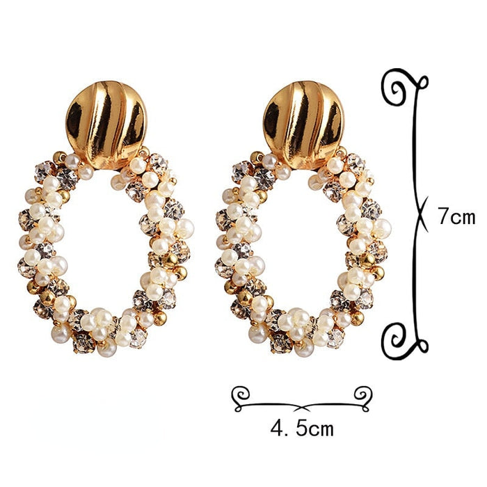 Wholesale Rhinestone Pearl Plating Alloy Earrings JDC-ES-SK021 Earrings 深刻 Wholesale Jewelry JoyasDeChina Joyas De China