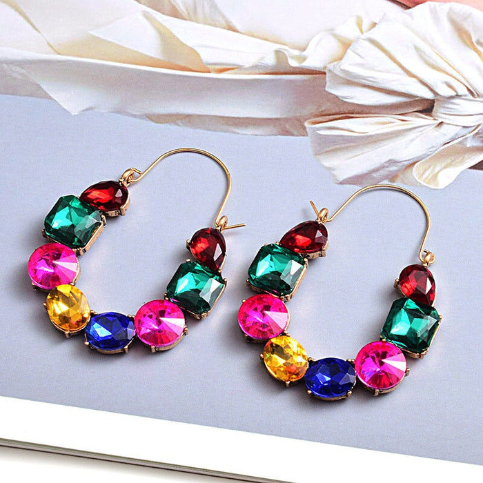 Wholesale Rhinestone Round Crystal Earrings JDC-ES-SK060 Earrings 深刻 Wholesale Jewelry JoyasDeChina Joyas De China