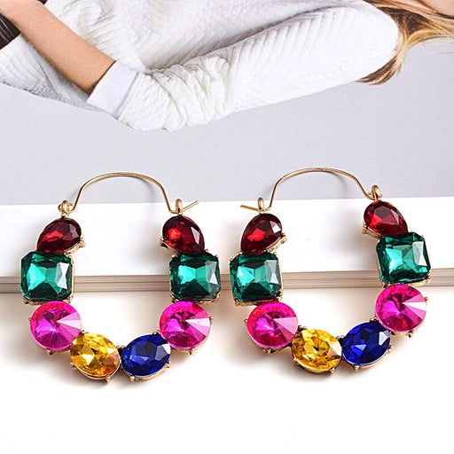 Wholesale Rhinestone Round Crystal Earrings JDC-ES-SK060 Earrings 深刻 Wholesale Jewelry JoyasDeChina Joyas De China