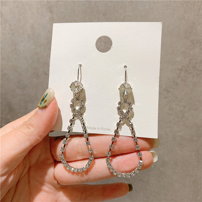 Wholesale Rhinestone Silver Earrings JDC-ES-BY-129 Earrings 宝钰 Sliver Wholesale Jewelry JoyasDeChina Joyas De China