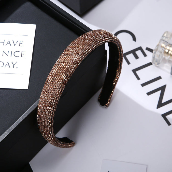 Wholesale Rhinestone simple wide edge anti-skid Headband JDC-HD-YingT001 headband 迎泰 champagne Wholesale Jewelry JoyasDeChina Joyas De China