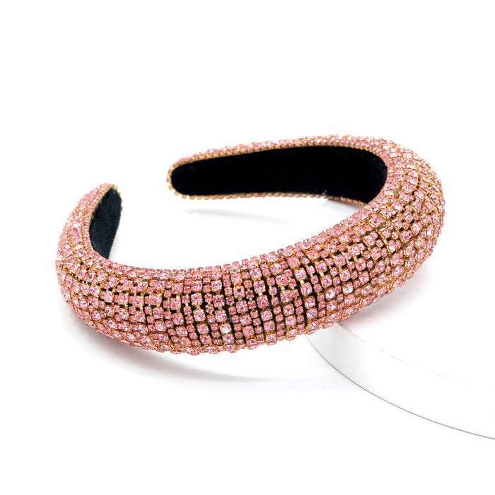 Wholesale Rhinestone Sponge Flannel Headband JDC-HD-Yul094 Headband 雨灵 pink Wholesale Jewelry JoyasDeChina Joyas De China