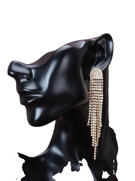Wholesale Rhinestone Tassel Earrings JDC-ES-Bis021 Earrings 碧莎 Wholesale Jewelry JoyasDeChina Joyas De China