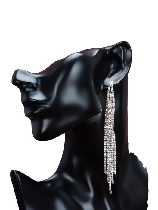 Wholesale Rhinestone Tassel Earrings JDC-ES-Bis022 Earrings 碧莎 Wholesale Jewelry JoyasDeChina Joyas De China