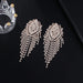 Wholesale Rhinestone Tassel Earrings JDC-ES-ZHONGW010 Earrings 众薇 Gold + White Diamond Wholesale Jewelry JoyasDeChina Joyas De China
