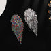 Wholesale Rhinestone Tassel Earrings JDC-ES-ZHONGW010 Earrings 众薇 Silver + Colored Diamonds Wholesale Jewelry JoyasDeChina Joyas De China