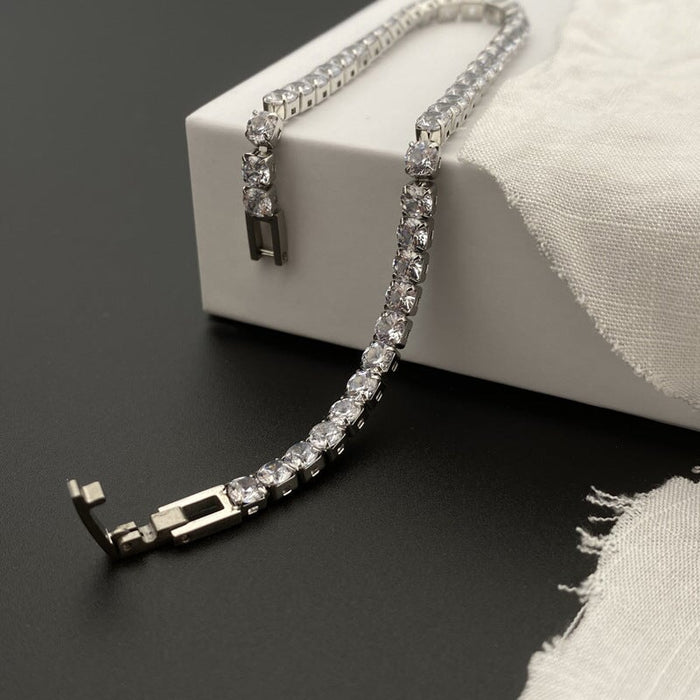 Wholesale Rhinestone Titanium Steel Zircon Cuban Bracelet Tennis Chain JDC-BT-JiuB011 Bracelet 玖柏 Wholesale Jewelry JoyasDeChina Joyas De China