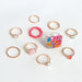Wholesale rice bead alloy resin ring set JDC-RS-Yida001 Rings 宜达 Wholesale Jewelry JoyasDeChina Joyas De China