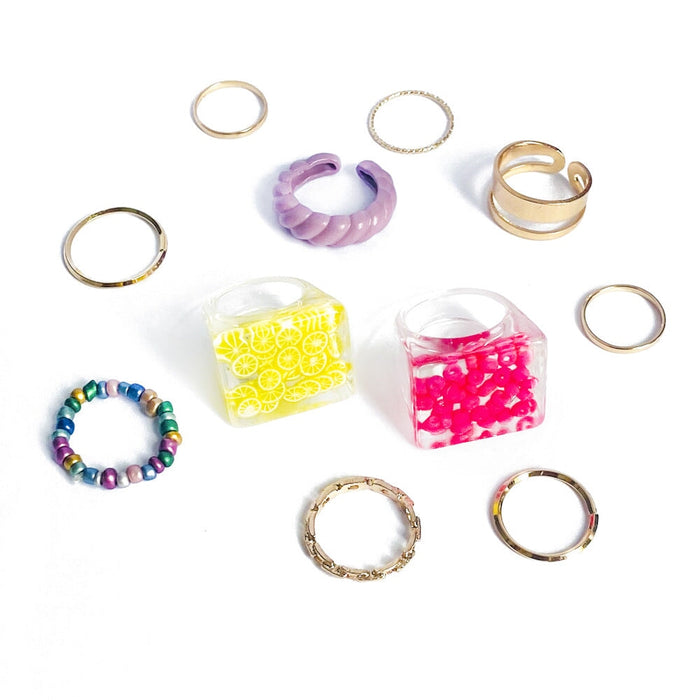 Wholesale rice bead alloy ring set JDC-RS-Yida002 Rings 宜达 Wholesale Jewelry JoyasDeChina Joyas De China