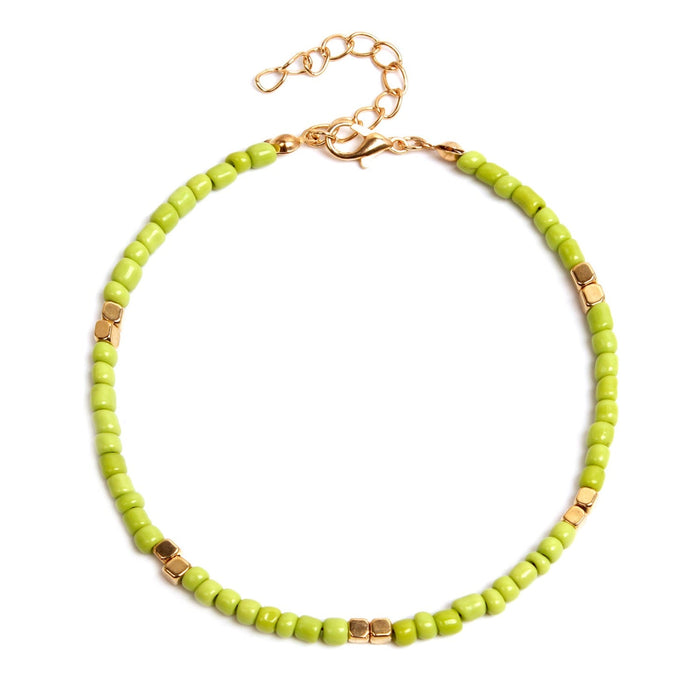 Wholesale Rice Beads Beaded Beach Anklet JDC-AS-ZW001 anklets 道妮 4# caolv gold Wholesale Jewelry JoyasDeChina Joyas De China