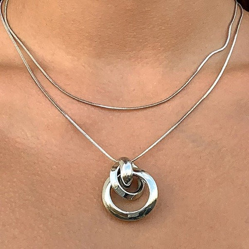 Wholesale Ring hollow pendant necklace women JDC-NE-KJ207 necklaces JoyasDeChina White K 2744 Wholesale Jewelry JoyasDeChina Joyas De China