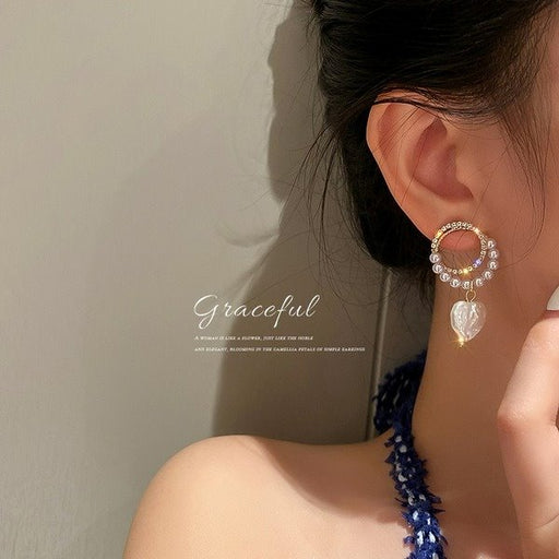 Wholesale ring Pearl Gold Earrings JDC-ES-BY-026 Earrings 宝钰 Wholesale Jewelry JoyasDeChina Joyas De China