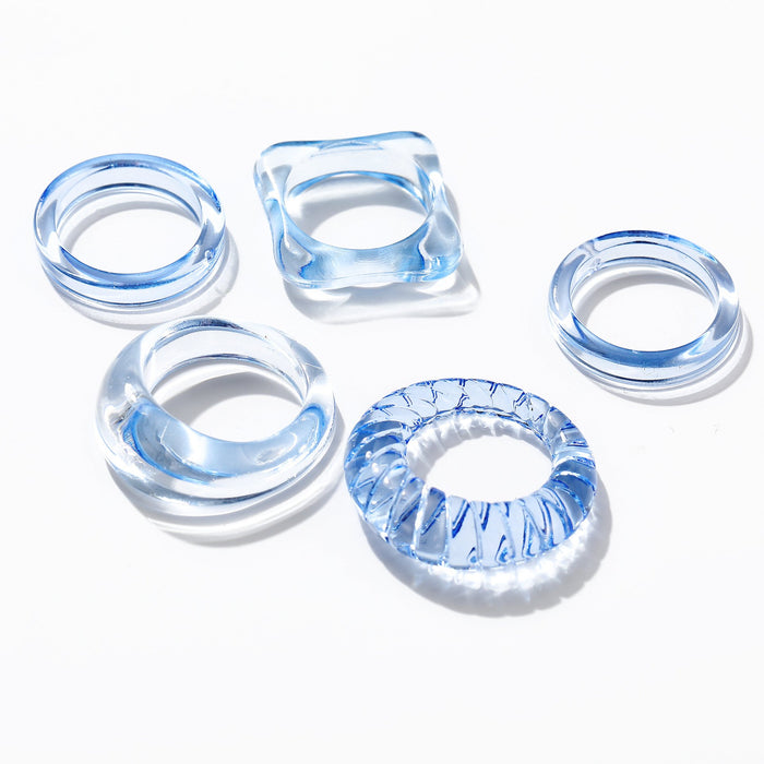 Bulk Jewelry Wholesale Rings Acetate resin transparent geometry JDC-RS-F538 Wholesale factory from China YIWU China