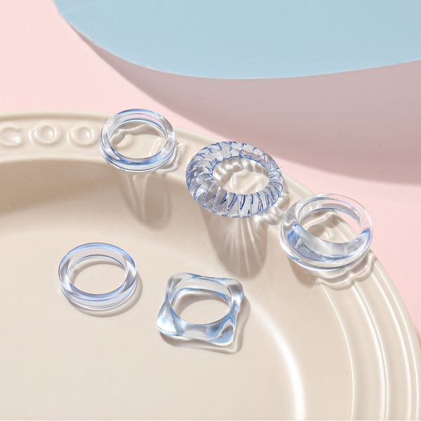 Bulk Jewelry Wholesale Rings Acetate resin transparent geometry JDC-RS-F538 Wholesale factory from China YIWU China