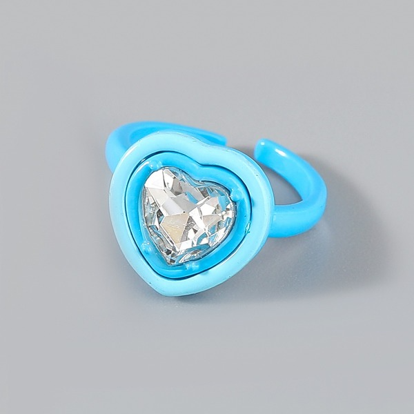 Wholesale Rings Blue Alloy Diamond Acrylic Heart Shape JDC-RS-JL031 Rings JoyasDeChina Wholesale Jewelry JoyasDeChina Joyas De China
