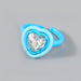 Wholesale Rings Blue Alloy Diamond Acrylic Heart Shape JDC-RS-JL031 Rings JoyasDeChina Blue Wholesale Jewelry JoyasDeChina Joyas De China