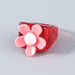 Wholesale Rings Candy color resin flower JDC-RS-JL042 Rings JoyasDeChina dull-red Wholesale Jewelry JoyasDeChina Joyas De China