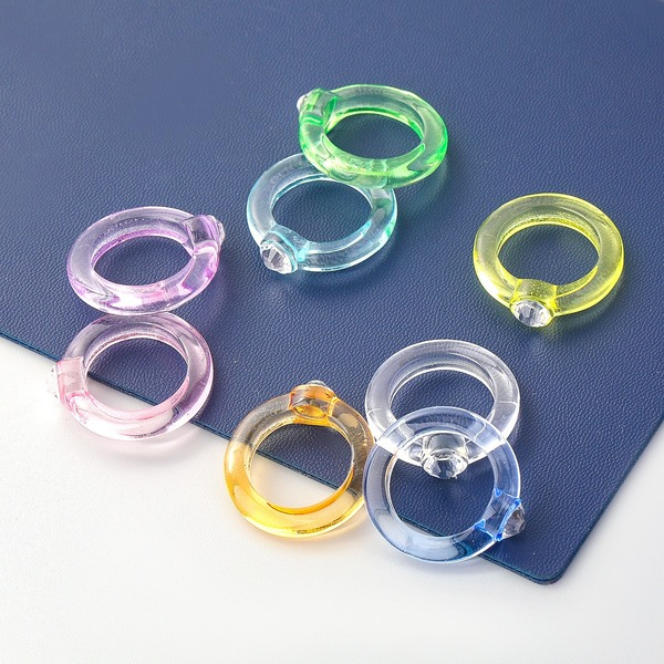 Wholesale Rings Candy color round resin acrylic JDC-RS-JL070 Rings JoyasDeChina Wholesale Jewelry JoyasDeChina Joyas De China