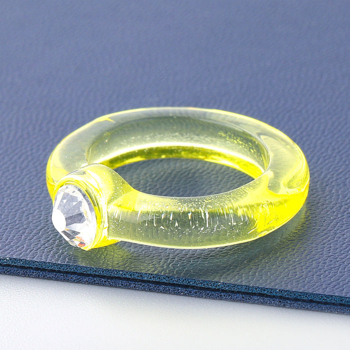 Wholesale Rings Candy color round resin acrylic JDC-RS-JL070 Rings JoyasDeChina yellow Wholesale Jewelry JoyasDeChina Joyas De China