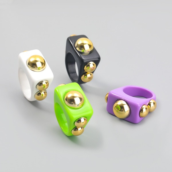 Wholesale Rings Candy-colored geometric resin JDC-RS-JL065 Rings JoyasDeChina Wholesale Jewelry JoyasDeChina Joyas De China