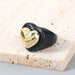 Wholesale Rings Candy-colored love heart-shaped resin JDC-RS-JL077 Rings JoyasDeChina black Wholesale Jewelry JoyasDeChina Joyas De China