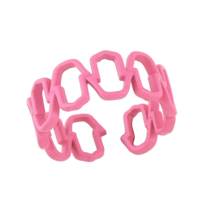 Wholesale Rings color geometry copper JDC-RS-AS396 Rings JoyasDeChina Pink The opening is adjustable Wholesale Jewelry JoyasDeChina Joyas De China