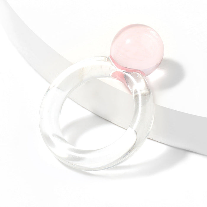 Wholesale Rings Color round resin JDC-RS-JL110 Rings JoyasDeChina pink Wholesale Jewelry JoyasDeChina Joyas De China