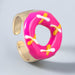 Wholesale Rings gold Alloy drip donuts JDC-RS-JL055 Rings JoyasDeChina Rose red Wholesale Jewelry JoyasDeChina Joyas De China