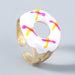 Wholesale Rings gold Alloy drip donuts JDC-RS-JL055 Rings JoyasDeChina white Wholesale Jewelry JoyasDeChina Joyas De China