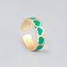 Wholesale Rings gold Alloy love heart-shaped drop of oil JDC-RS-JL054 Rings JoyasDeChina green Wholesale Jewelry JoyasDeChina Joyas De China