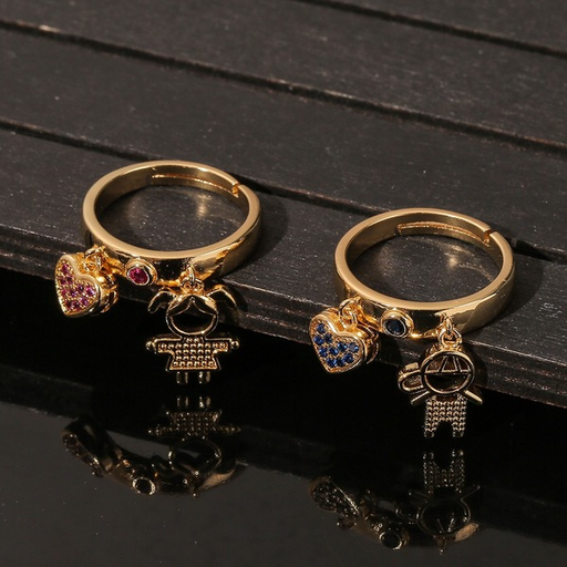 Wholesale Rings gold Boy girl copper JDC-RS-HX017 Rings JoyasDeChina Wholesale Jewelry JoyasDeChina Joyas De China