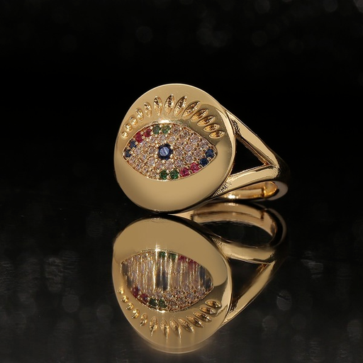 Wholesale Rings gold Color Inlaid Zircon Demon Eye copper JDC-RS-HX033 Rings JoyasDeChina Wholesale Jewelry JoyasDeChina Joyas De China